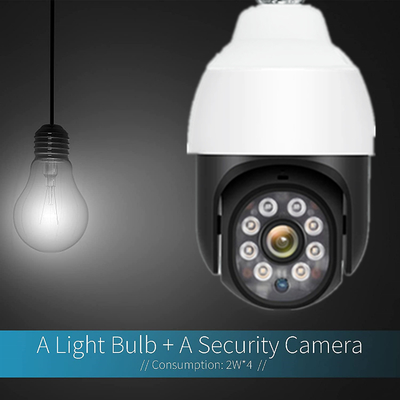 360 cámara a todo color de la bombilla de la cámara IP 1080P WiFi de la lámpara PTZ del grado E27 LED