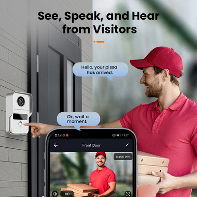 El sistema de intercomunicación video inalámbrico del timbre del IP del teléfono de la puerta de WIFI 1080P ató con alambre la visión nocturna de la cámara