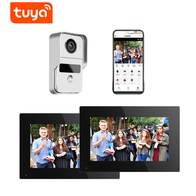El sistema de intercomunicación video inalámbrico del timbre del IP del teléfono de la puerta de WIFI 1080P ató con alambre la visión nocturna de la cámara