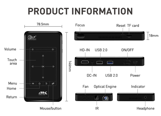 Mini proyector portátil de 30-120 pulgadas para cine en casa y películas al aire libre