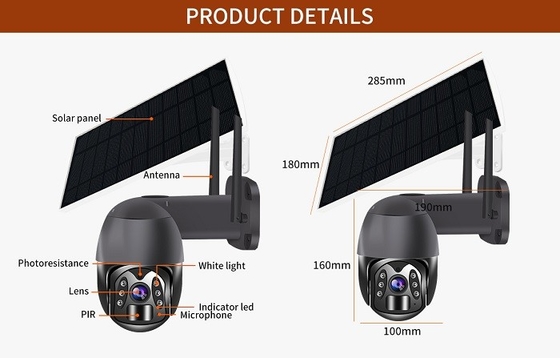 Mini 4G Smart Home Camera Cámara de seguridad en línea Carga solar incorporada en batería de litio