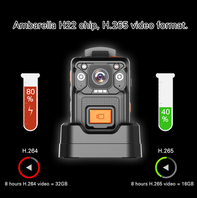 Apoya un grabador de video de cuerpo MINI altamente IP67 H22 e EIS anti agitación