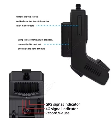 Definición 4G WiFi GPS Night Vision Dash Camera con registro de bucle y monitor de estacionamiento