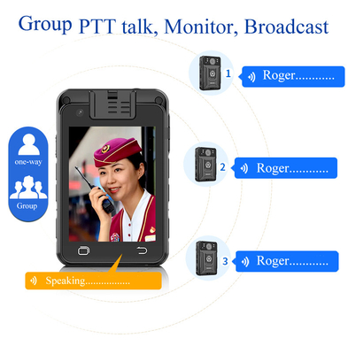 AI reconocimiento facial Policía cámaras corporales 2 Way Talk visión nocturna Sistema Android