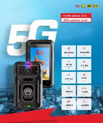 Alta velocidad de bits 256kbps-8Mbps 5G cámara corporal con 13 millones de píxeles cámara trasera