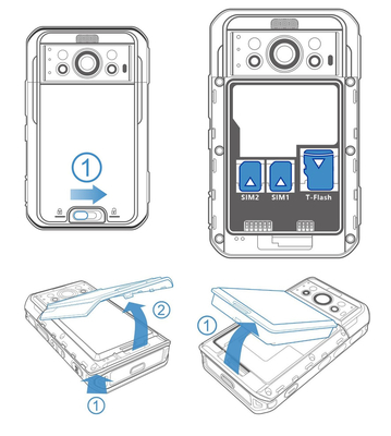 Batería reemplazable de 8000 mAh 5G cámara corporal con cámara trasera de 13MP y sensor giroscopio