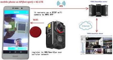 Cámara impermeable 1080 del cuerpo de la visión nocturna de P 3600 Mah Battery With pantalla de 2 pulgadas