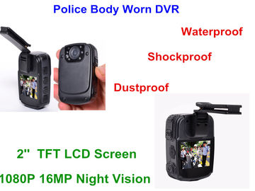 Material negro durable del ABS de la pantalla del cuadrado de Mini Body Worn Video Camera LCD
