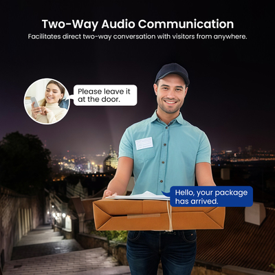 Apoya la visión nocturna IR Doble Camara Campanilla con comunicación de audio bidireccional y reconocimiento humano de IA fotosensible