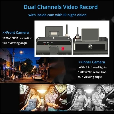 Caja negra de 2K HD 4 canales AI Dashcam Vehículo DVR con ADAS DSM 4G SOS GPS