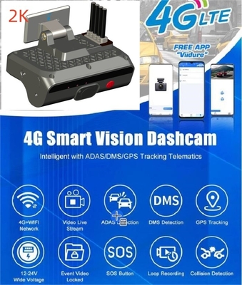 4G Dashboard Dual Camera AI ADAS DMS Reconocimiento facial del conductor con compresión de video H.264/H.265