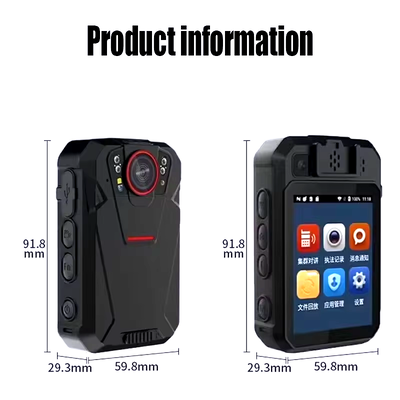 4G Wifi Bodycam Sistema Android 2.4 pulgadas de pantalla táctil ONVIF RSTP
