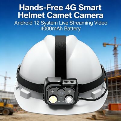 Cámara para casco de seguridad con lente fijo de 1,9 mm y lente secundario de enfoque automático de 8 millones para uso industrial y de construcción versátil