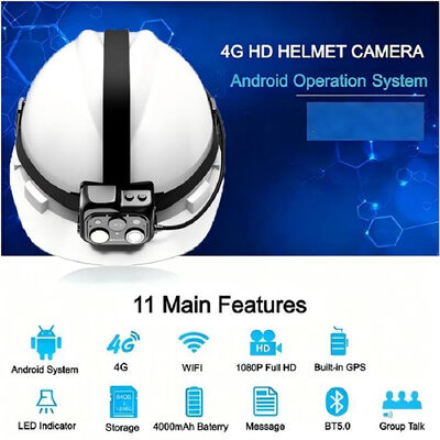 4G Smart Safety Helmet Camera con video en tiempo real con plataforma en la nube