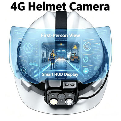 4G WiFi Onvif Rtsp Video en vivo Casco cámara lámpara LED con Vms