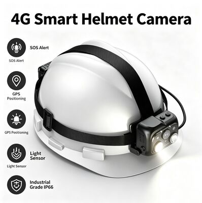 Cámara de casco de seguridad con pantalla táctil IPS de 2 pulgadas y cámara principal de visión nocturna de luz estelar para video superior