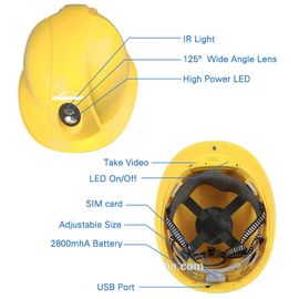 Cámara usable impermeable del casco de seguridad IP67 4G con carga por teletratamiento en tiempo real de los datos 1080P