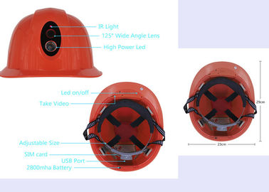 Cámara principal dura del casco de seguridad del casquillo con el tiempo real audio bidireccional 1080P de las ayudas de la linterna