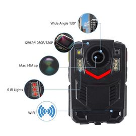 Almacenamiento gastado de WIFI GPS 128G de la ayuda de la cámara de la policía portátil de la cámara de vídeo de GPS