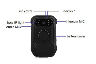 Cámaras gastadas de la policía 10 horas de grabación de vídeo IP65 DVR impermeable