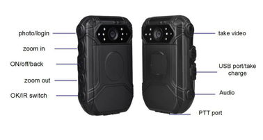 Cámaras gastadas de la policía 10 horas de grabación de vídeo IP65 DVR impermeable
