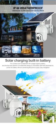 PTZ de la cámara inalámbrica 18650mAH PTZ WIFI del CCTV 5MP cámara IP solar 4G