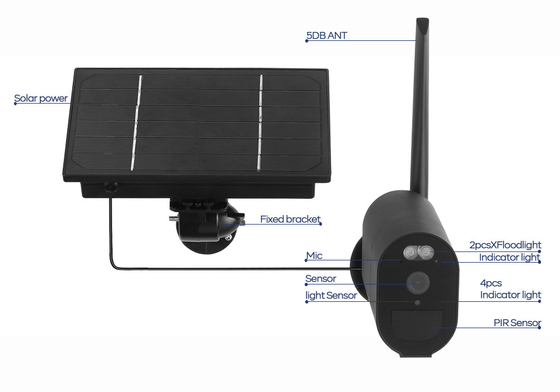 Cámara de seguridad de la bóveda de la lente de PIR Alarm 3.6m m de la cámara de seguridad de 12000MAH 4G Wifi