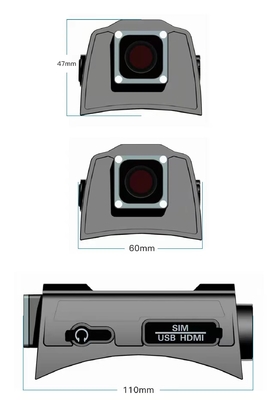 Prenda impermeable táctica militar derramada de la Dual-lente H.265 HDMI de la cámara del casco de seguridad