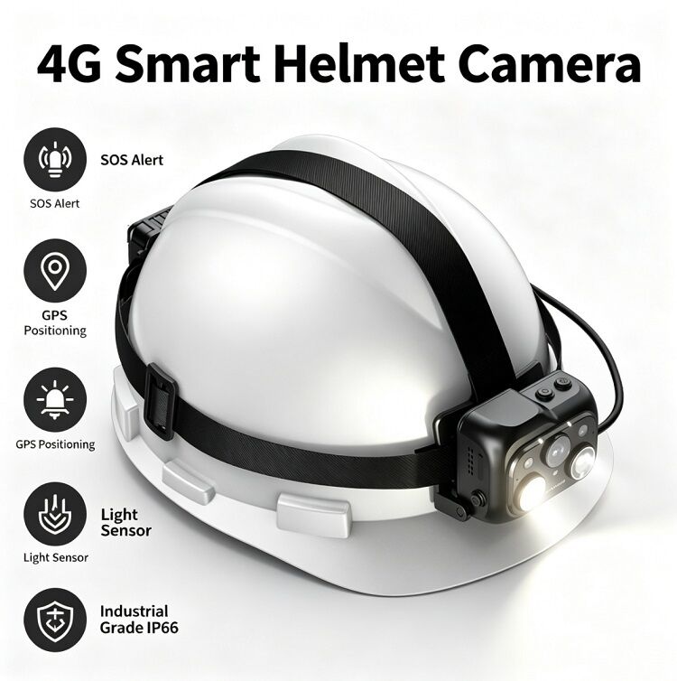 Cámara de casco de seguridad con pantalla táctil IPS de 2 pulgadas y cámara principal de visión nocturna de luz estelar para video superior